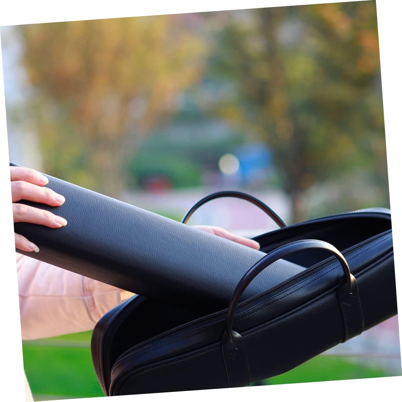 TOYANDONA 16hole Durable Leather Flute Storage Bag Lightweight and Stylish Case for Flute and Clarinet Players Compact Design Wear-resistant for Musicians The Go