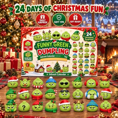 Christmas Advent Calendar 2026,24 Days Countdown Green Mini Squishies - image 2