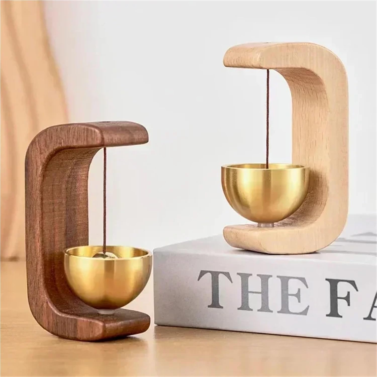 Doorbell 4/10pcs Wooden Wind Chimes Wireless Doorbell Entrance Door Bell Decorative Wind Bell for Home Opening Hanging Decorations(Walnut,10pcs)