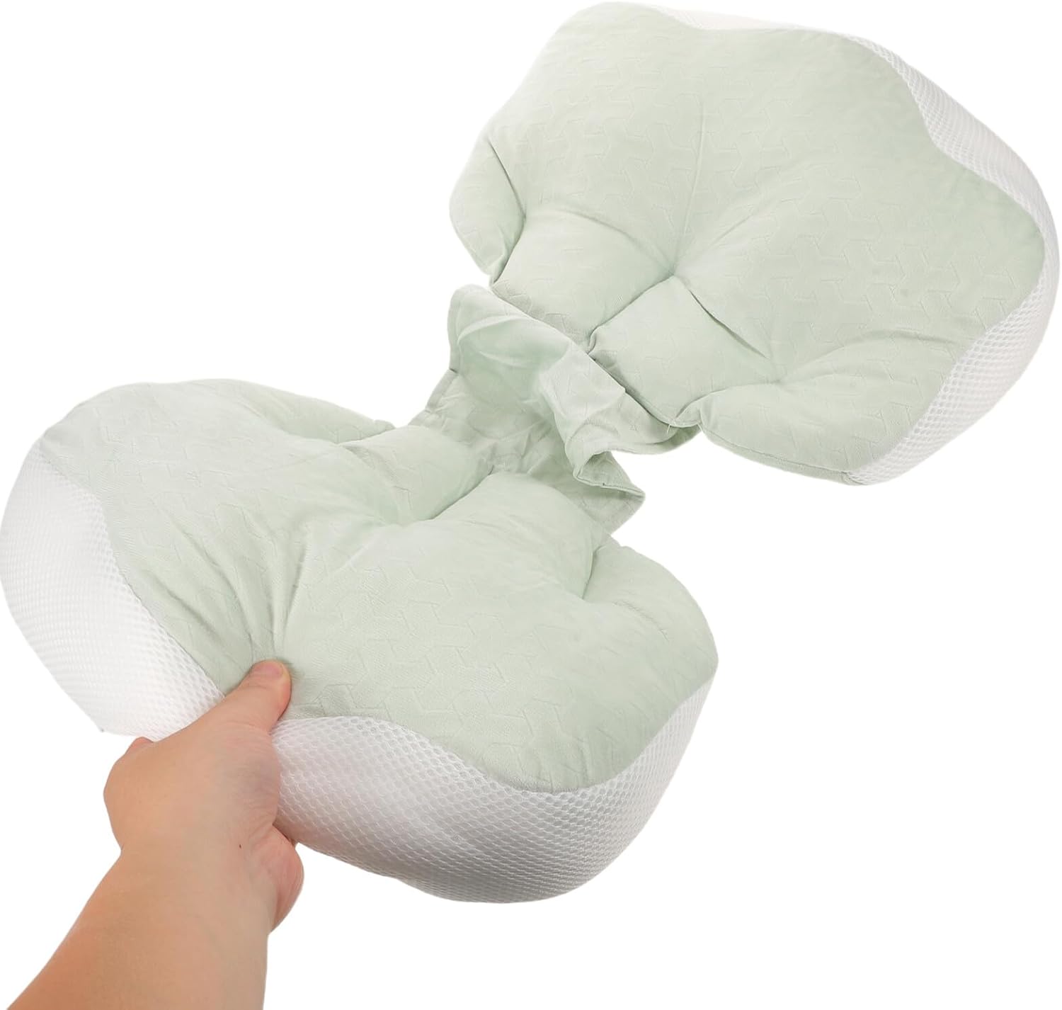 Yardwe Adjustable Maternity Pillow for Pregnant Women, Green Color Belly and Back Support Cushion with Breathable Cover, Full Body Side Sleeping Comfort Pillow for Pregnancy Relief