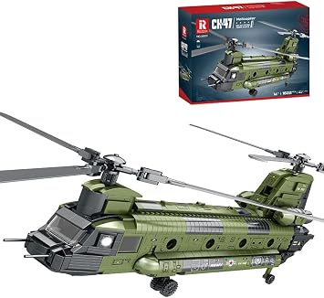 CH-47 Transport Helicopter Chinook Building Blocks Set, MOC Military Aircraft Model Bricks Construction Toy Compatible with Major Brands - 1622 Pieces