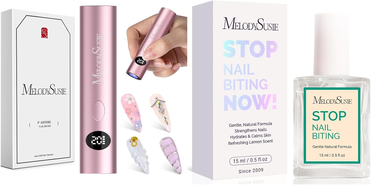 MelodySusie Handheld UV Light for Gel Nails 15ML Nail Biting Treatment