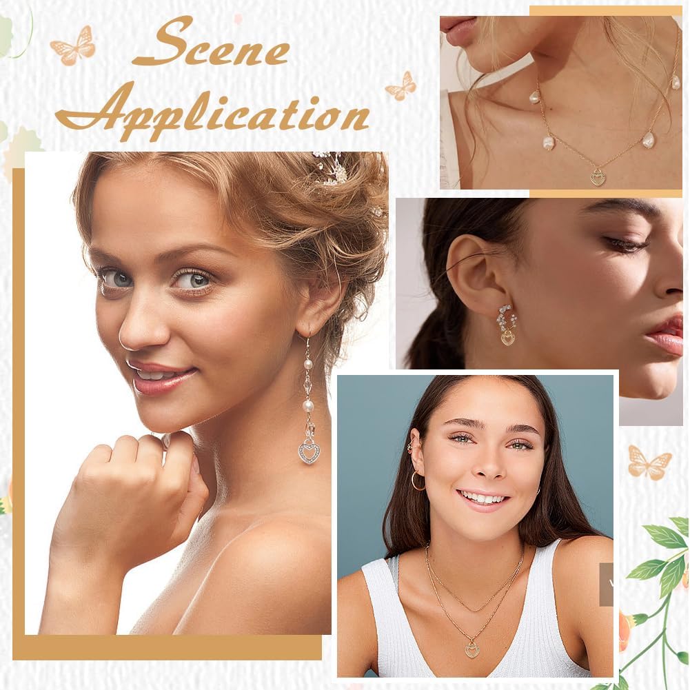 60Pcs 2 Colors Rhinestone Heart Charms Gold Silver Love Charm Rhinestone Hollow Dangle Pendants Metal Shiny Pendants for DIY Bracelets Earring Necklace Jewelry Making 13x11x1.5mm - Image 5