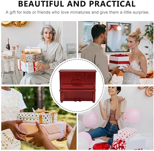 Miniatura 2 de Totority Miniaturas Mini Piano Modelo  Madera Vertical Piano Madera Juguete de Madera Casa de Muñecas Miniatura Casa de Muñecas Muebles de Color