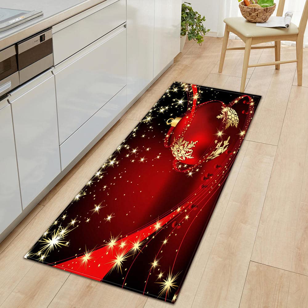 Shunfaji 2 Stück Weihnachten Teppich Küche,Küchenläufer