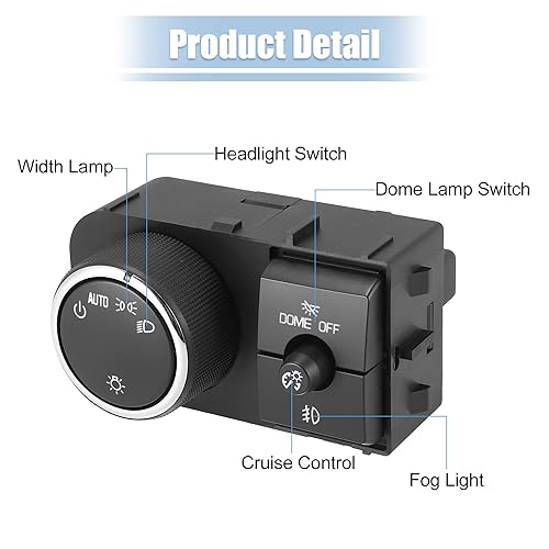 Miniatura 4 de X AUTOHAUX 25858705 Interruptor de luz antiniebla para faros delanteros, interruptor de lámpara de cúpula, panel de montaje en salpicadero,