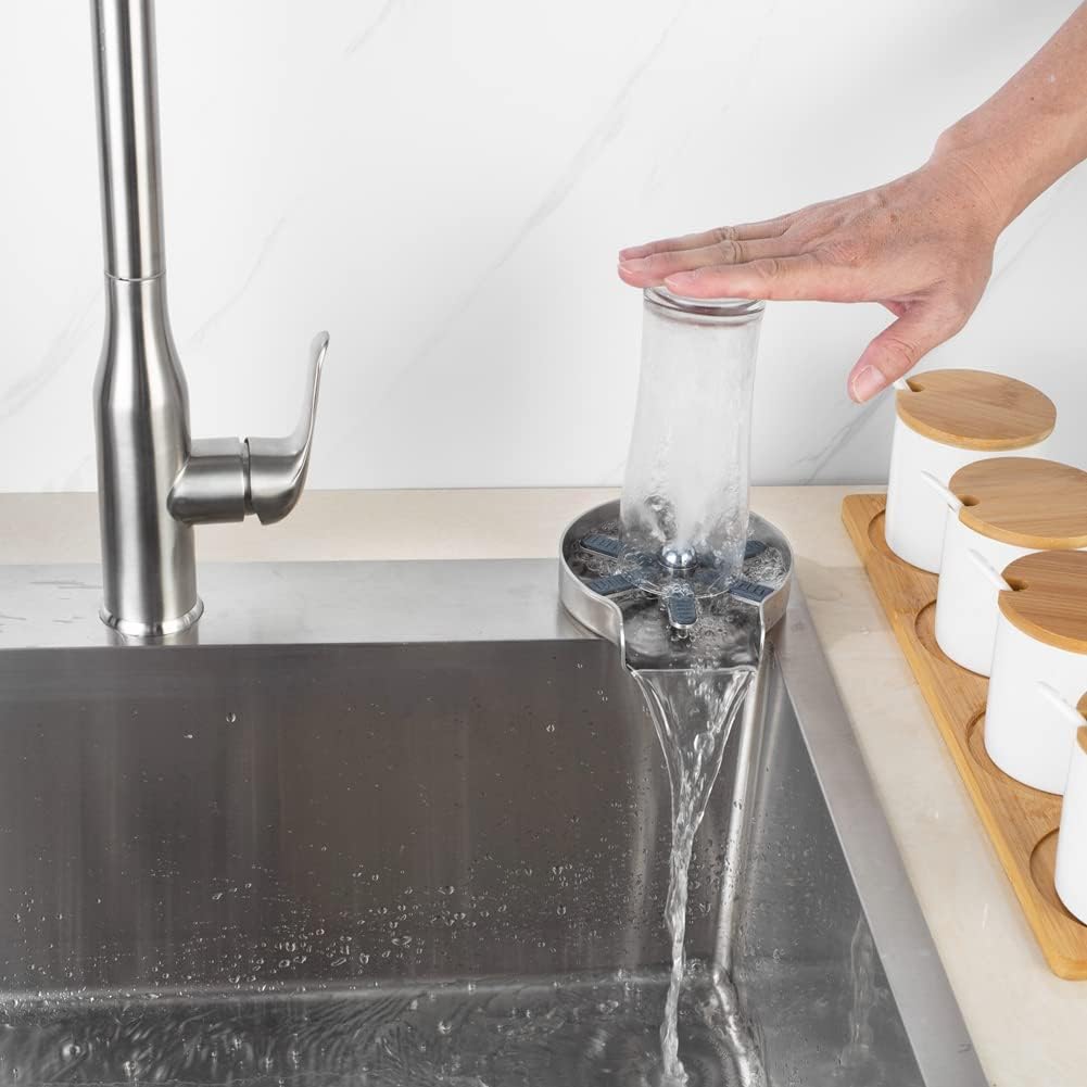 Grannerton ガラスリンサー自動バー、カップキッチンツール、特殊ツール、コーヒーピッチャー、ウォッシュカップツール、5葉、水