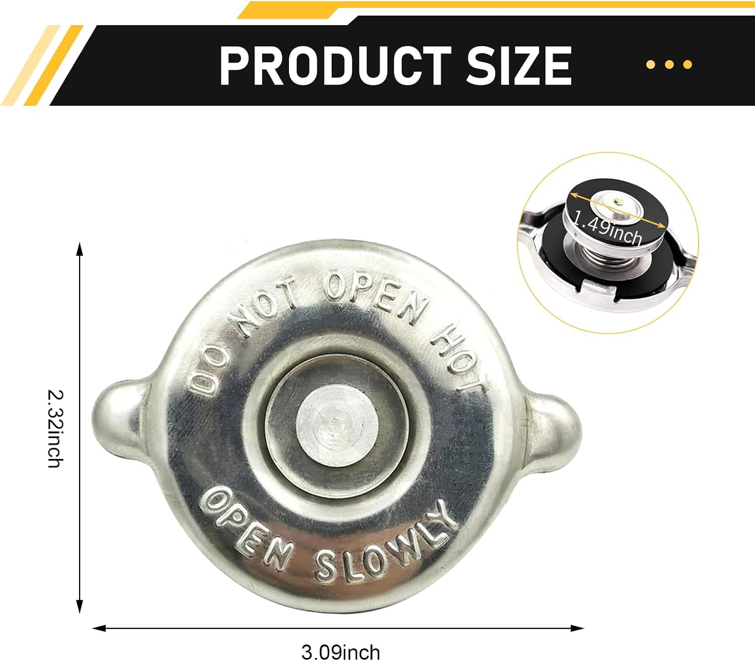 Car Radiator Cap, Metal Scratch-resistant Rust-proof Radiator Protective Cover, T16 T18 Leak-proof Vehicle Water Tank Seal Tool, Universal for Most Vehicles (Silver)