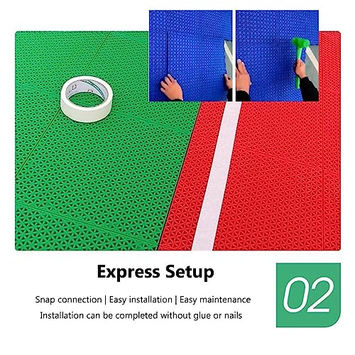 Baldosas modulares entrelazables de 12 pulgadas para pisos, ideales para gimnasio, cancha de baloncesto, área de juegos y lugares de ocio. Para uso interior y exterior. miniatura 5