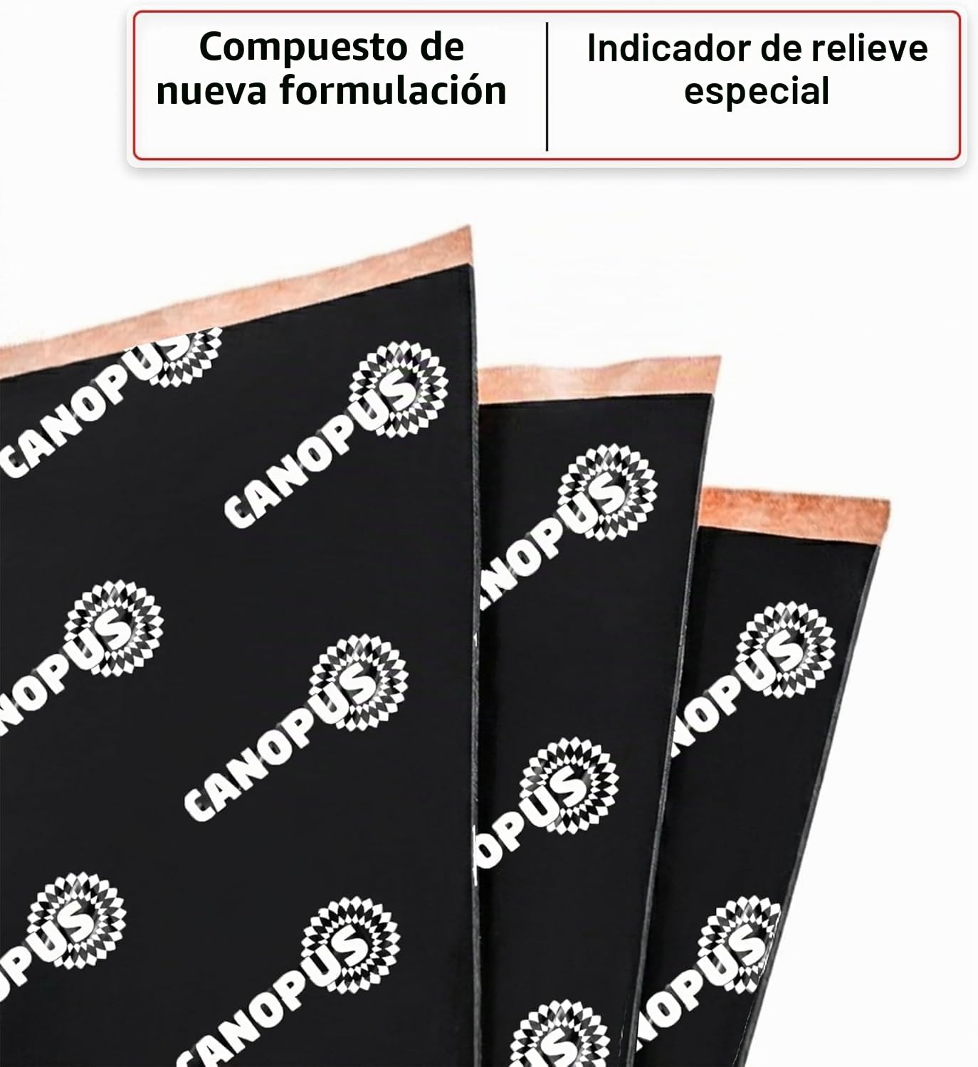 CANOPUS 2mm de Grosor 0,47m², 5 Hojas, Aislante Acustico Coche de Butilo, Insonorizacion Coche, Placas insonorizantes, stera de amortiguamiento de sonido de coche, insonorizacion coche