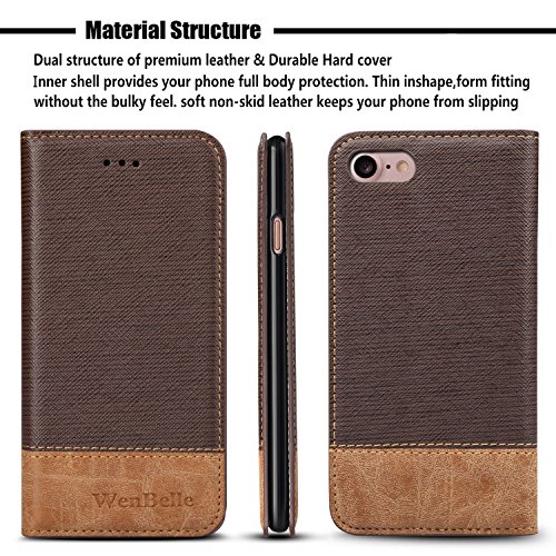 Wenbelle For New Iphone Se (2022 Edition/2020 Edition) 2Nd 3Nd Generation/Iphone 7/Iphone 8 Case, Stand Feature,Premium Soft Pu Color Matching Leather Wallet Cover Flip Cases 4.7 Inch (Brown) #TOP2