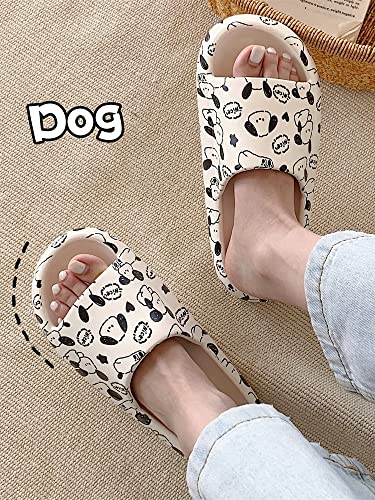 CEINOM Funny Dog Slippers for Women Man Pillow Cloud Slides indoor Outdoor Bathroom Shower Shoes Home Cute House Slippers3