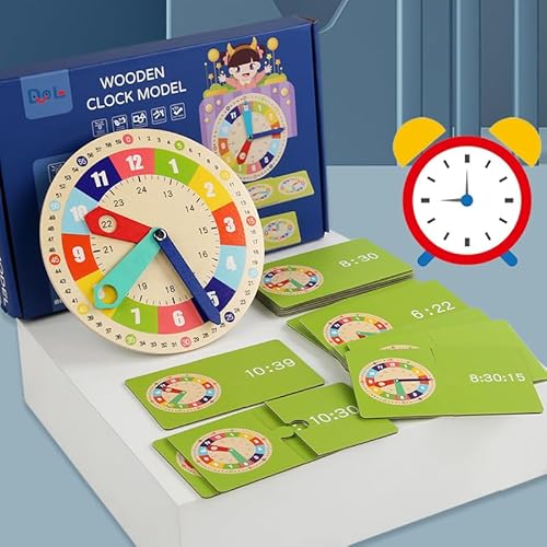 Uhr Zum Lernen Für Kinder, Unterrichtszeit, Montessori-Spielzeug Für Kleinkinder, Lernuhr, Frühes Lernen, Grundschule Schulbedarf Knobelspiele Förderspiele, Pädagogisches Spielzeug Geschenk Für Kinder