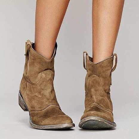 Amazon.com: LUXDAMAI Western Cowboy Vintage Botas Mujeres Puntiagudas Botas  Cortas De Gamuza Bordado Retro Pull-on Zapatos,Marrón-37 : Todo lo demás