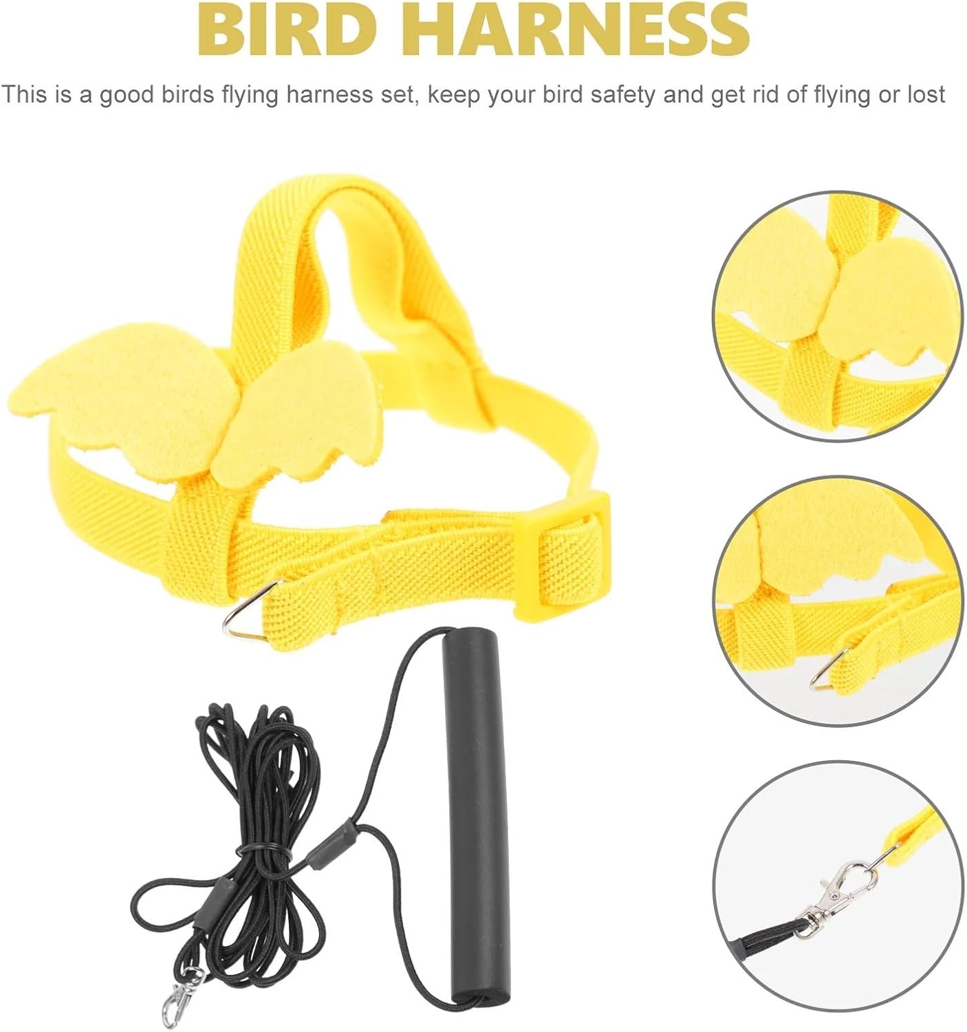 Bird Leash 8pcs Pet Bird Harness Kit - Lightweight Non-Slip Rope for Outdoor Flying Training