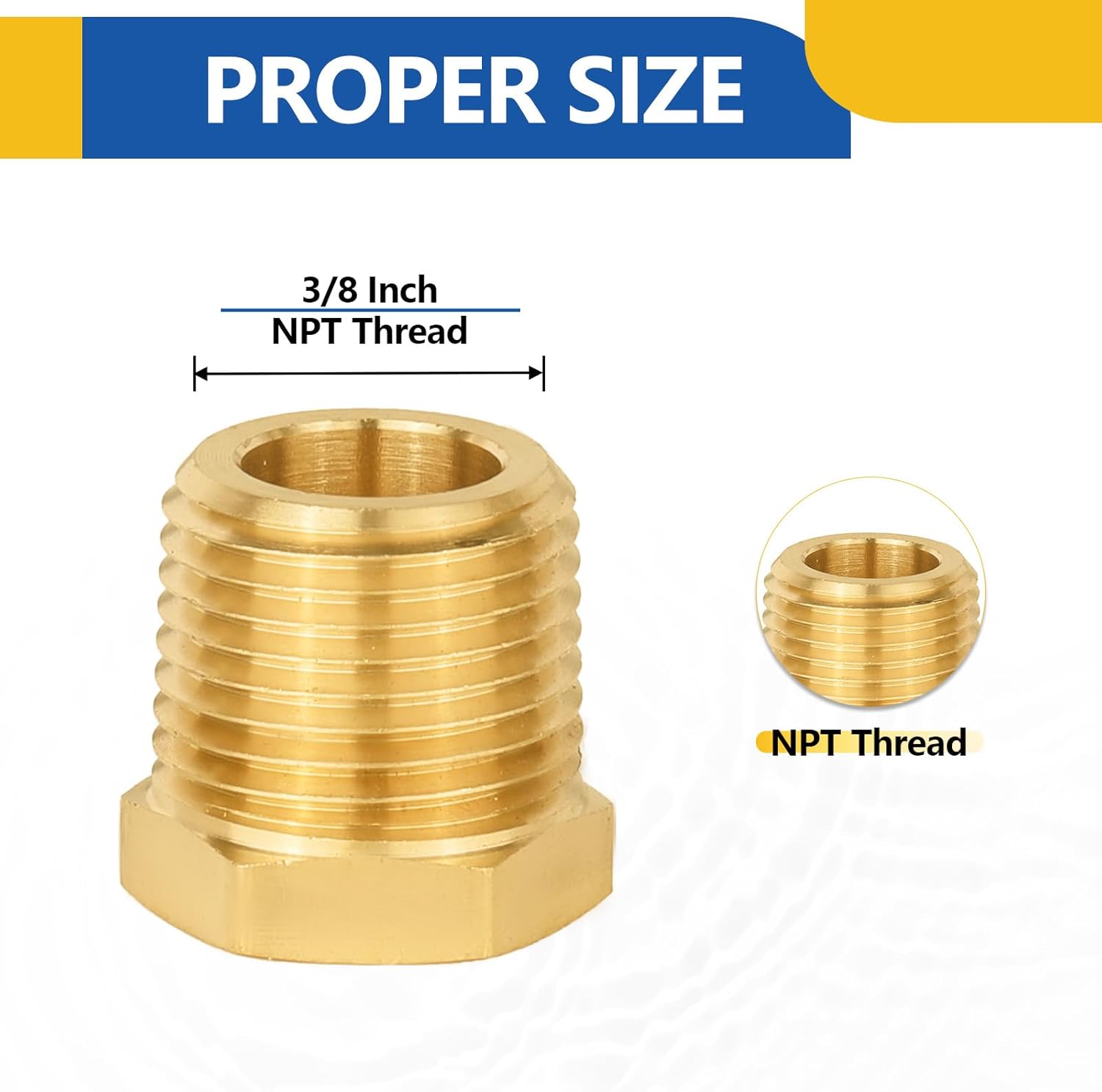 20PACK GUOFIS Brass Pipe Fitting Plug,3/8" NPT Male Hex Plug/End Cap