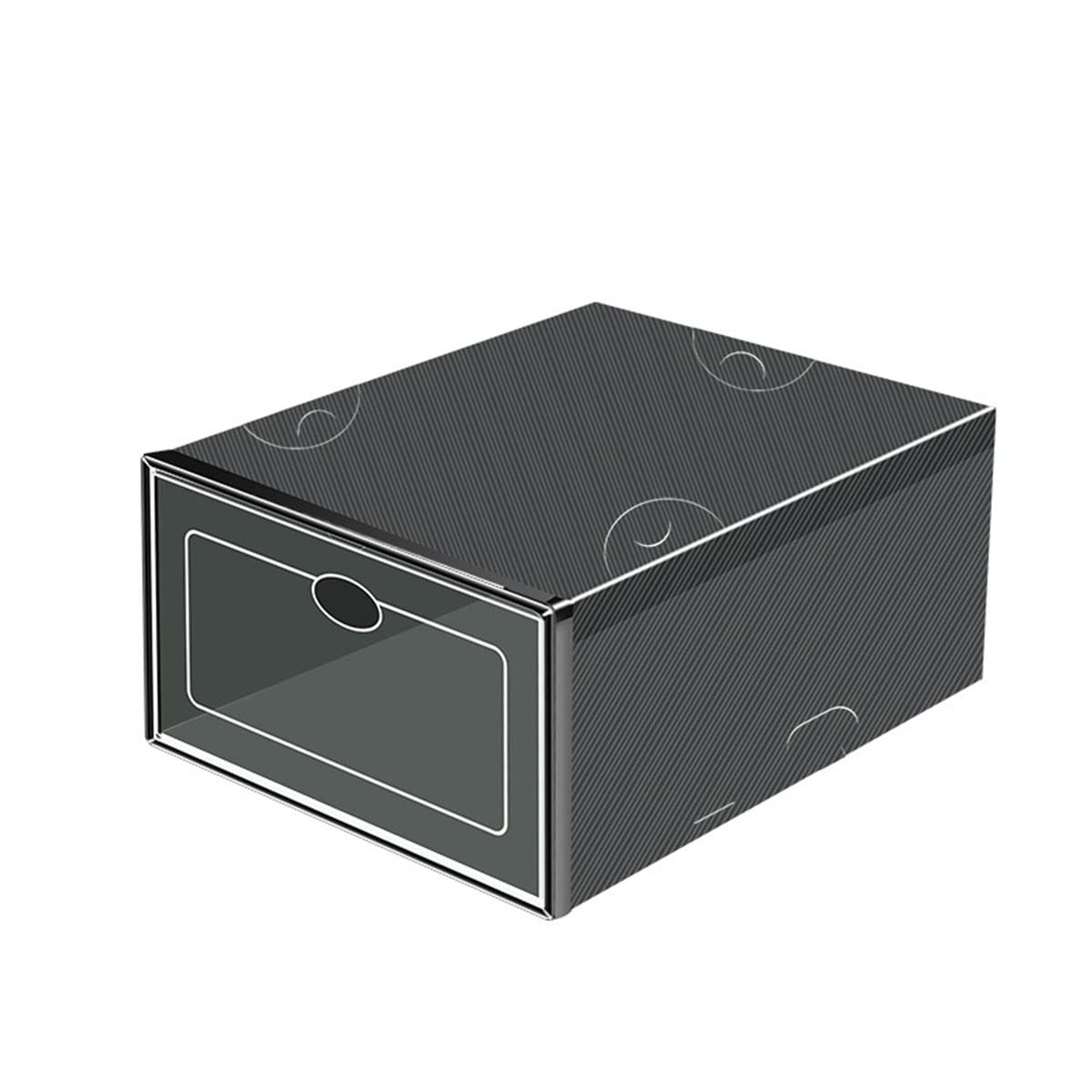 Boîte à chaussures transparente et pliable lot de 69 pièces en plastique noir empilable