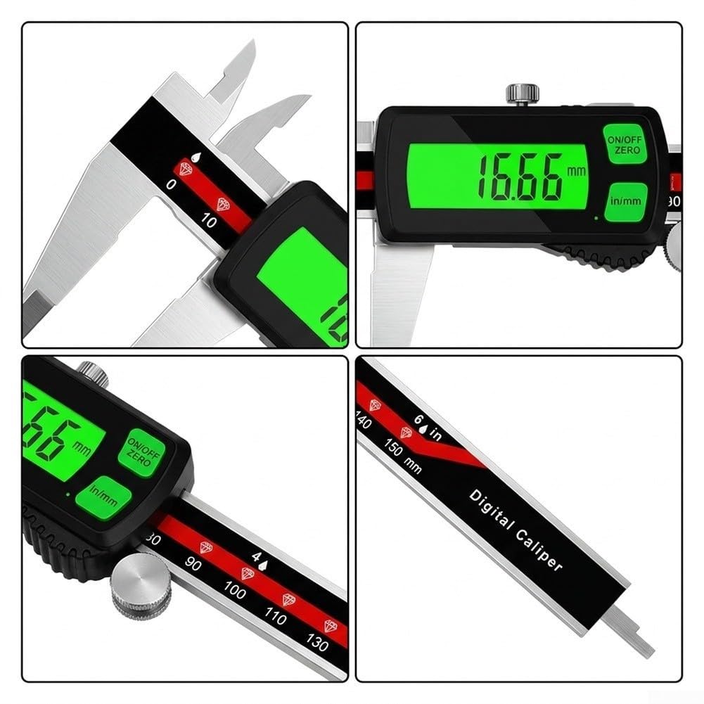 Digitaler Messschieber Edelstahl USB-C Grün(0-300mm)