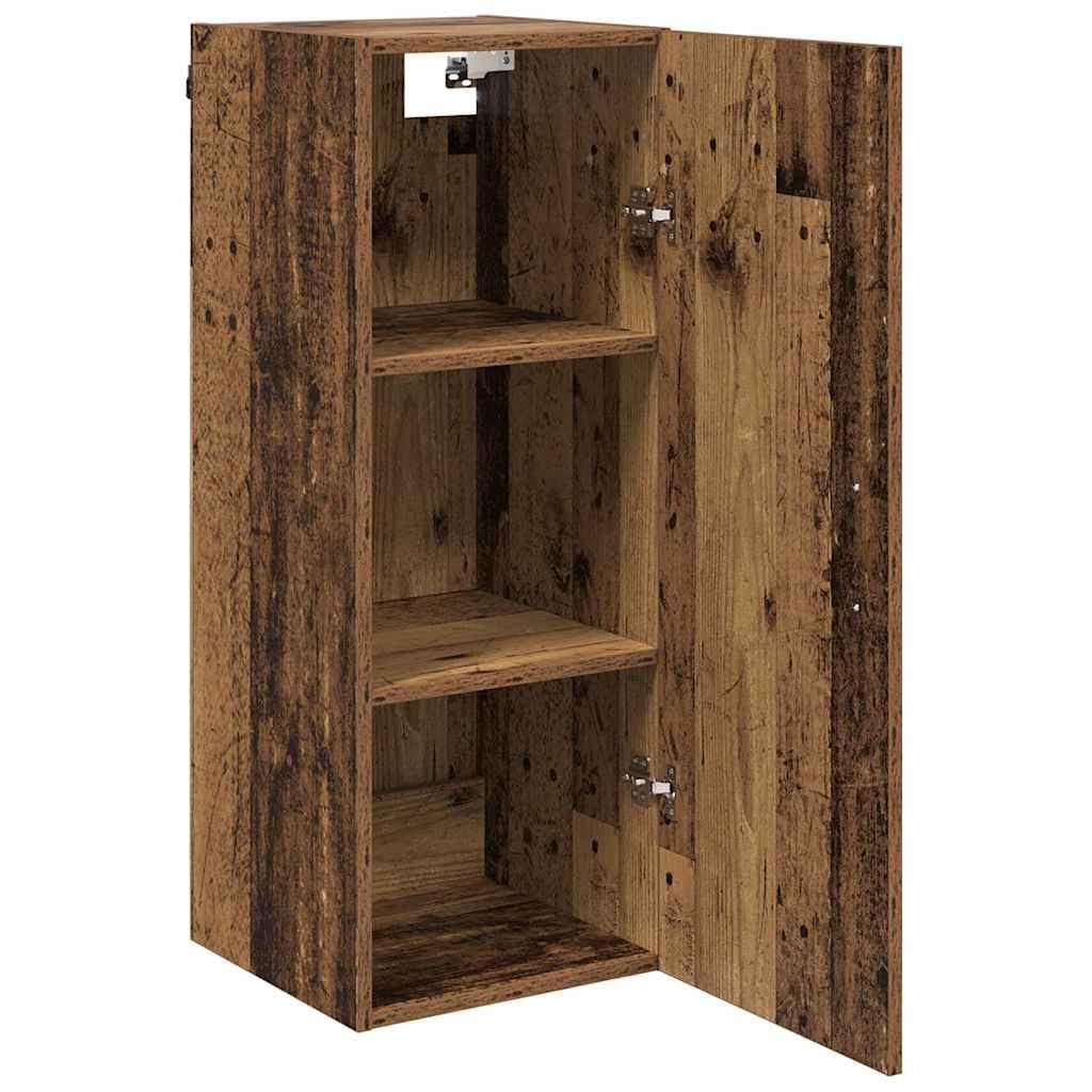 vidaXL Wandschrank Altholz 34,5 x 34 x 90 cm Holzwerkstoff, Wandregal fürs Wohnzimmer, modernes Design, viel Stauraum, platzsparendes Möbelstück, praktische Aufbewahrung