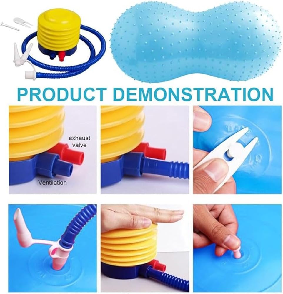 Sensi Peanut Ball Pompa per Palla da Ginnastica per Bambini | ecologici non tossici che mantengono il gioco sicuro e divertente La pompa Bosu per bambini non esplode immediatamente