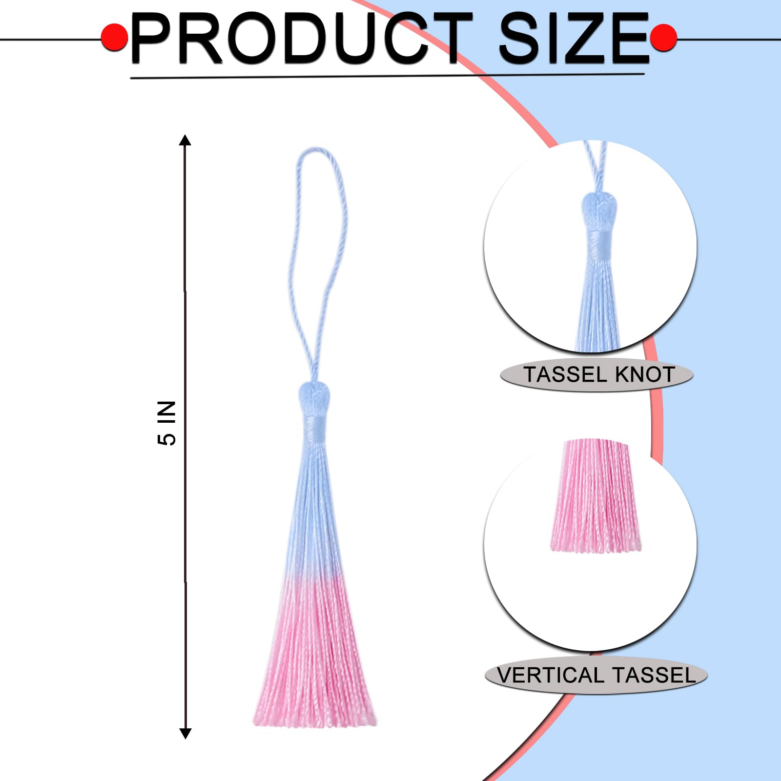 50PCS Mini Silk Tassel for Craft DIY Bookmark Cute Jewellery Making Beaded, Girl Earring, Keyring, Graduation, Small Key - Image 2