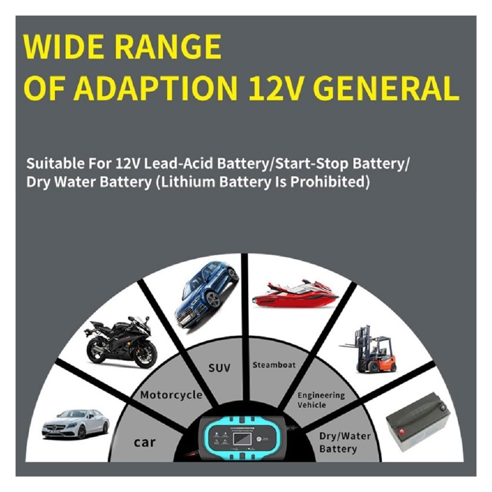 Cargador De Batería Coche 12V 10A Pantalla Táctil Reparación Pulso LCD Carga Energía Rápida Húmedo Seco Plomo Ácido Digital Cambiador Automático Carga De PrecisióN