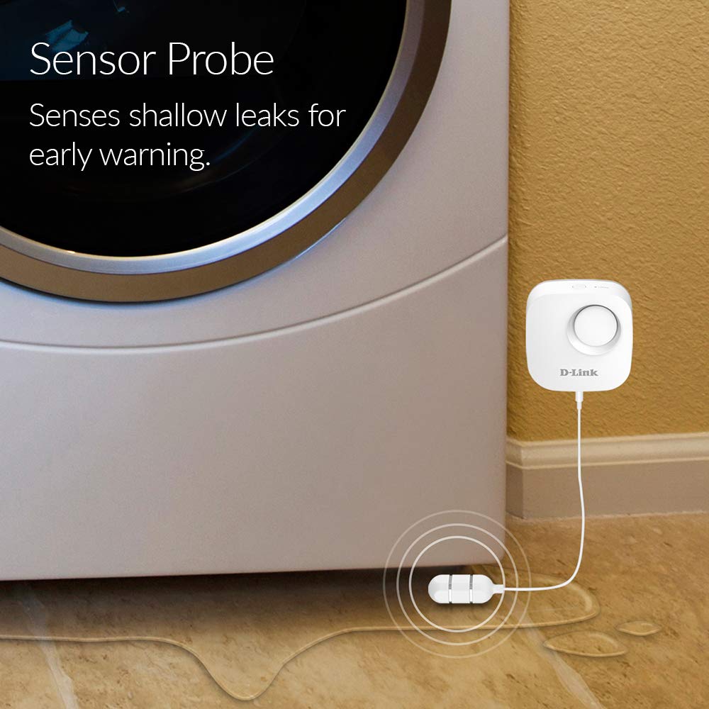 DLink WiFi Water Leak Sensor and Alarm, App Notifications, Battery