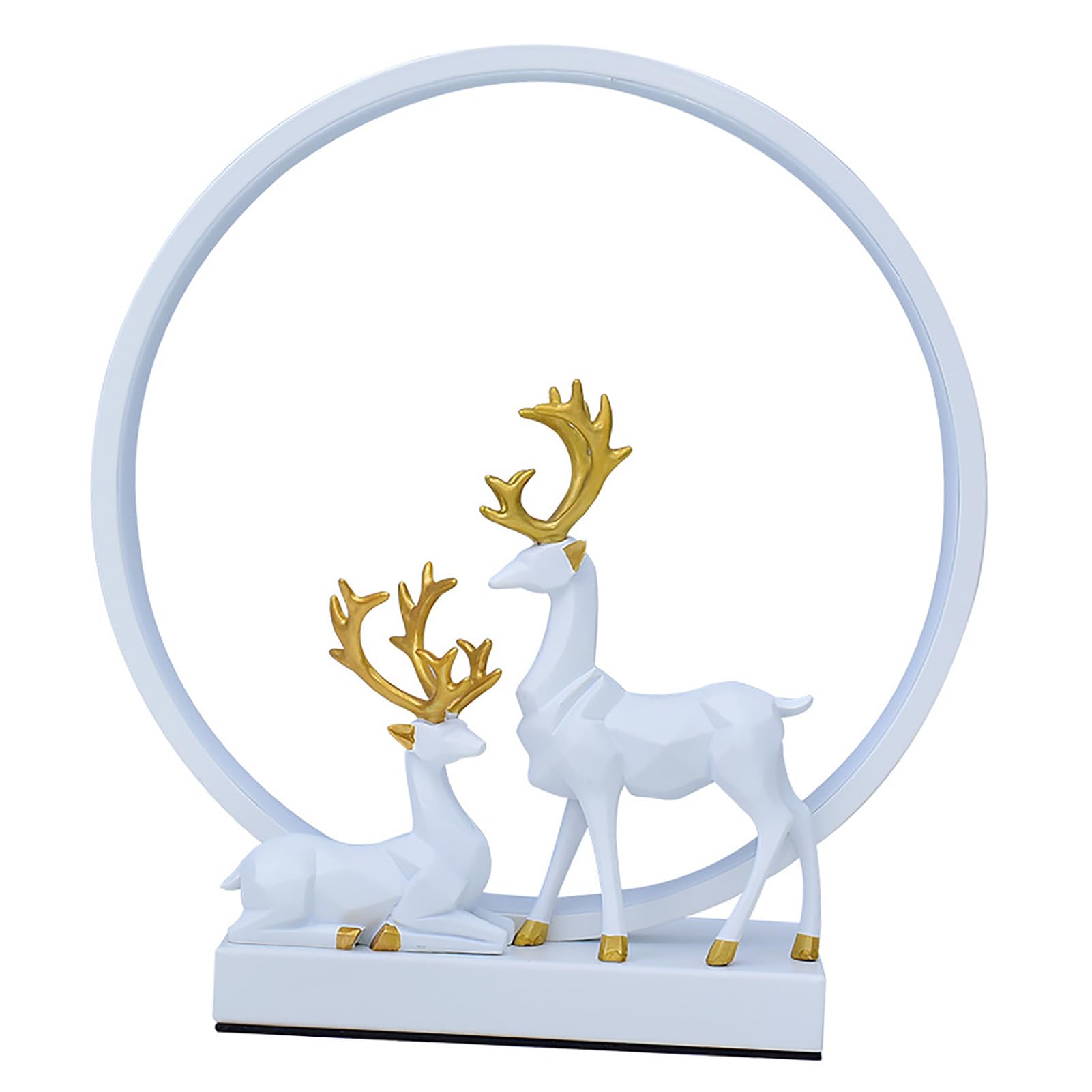 lyrlody Lampka Nocna LED Aluminiowa Lampka Nocna z żywicy żelaza Biurkowa USB z ochroną Oczu Ciepłe światło Deer Design do Sypialni Biuro w Akademiku Matki Karmiące