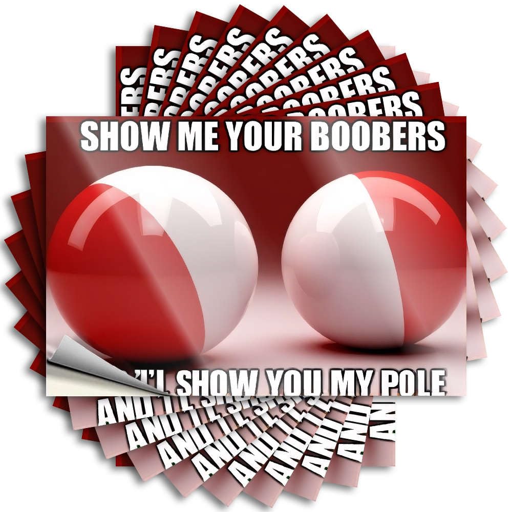Lettering Sticker Home Decor Gifts Easy Apply | Show Me Your Boobers. Fun Window Peel and Stick(8X12CM)