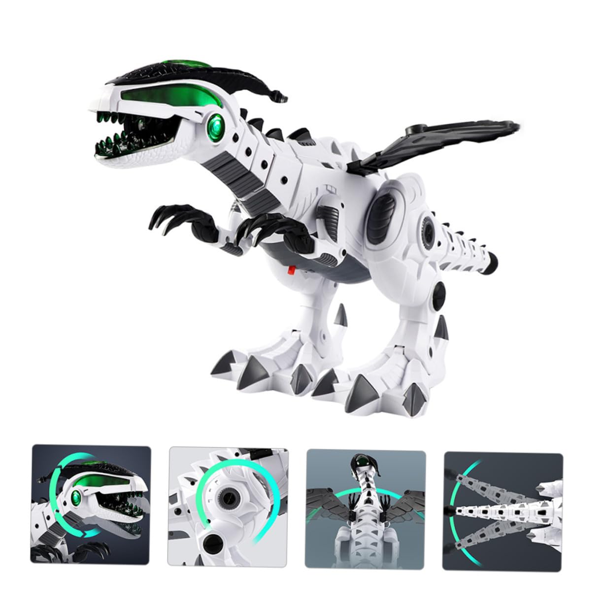 TOYANDONA Dinosauro Elettrico Telecomandato Nebulizzazione e Animazione per Scrivania Decorativo Creativo per Ragazzi e Ragazze da Collezione in Camera o Ufficio