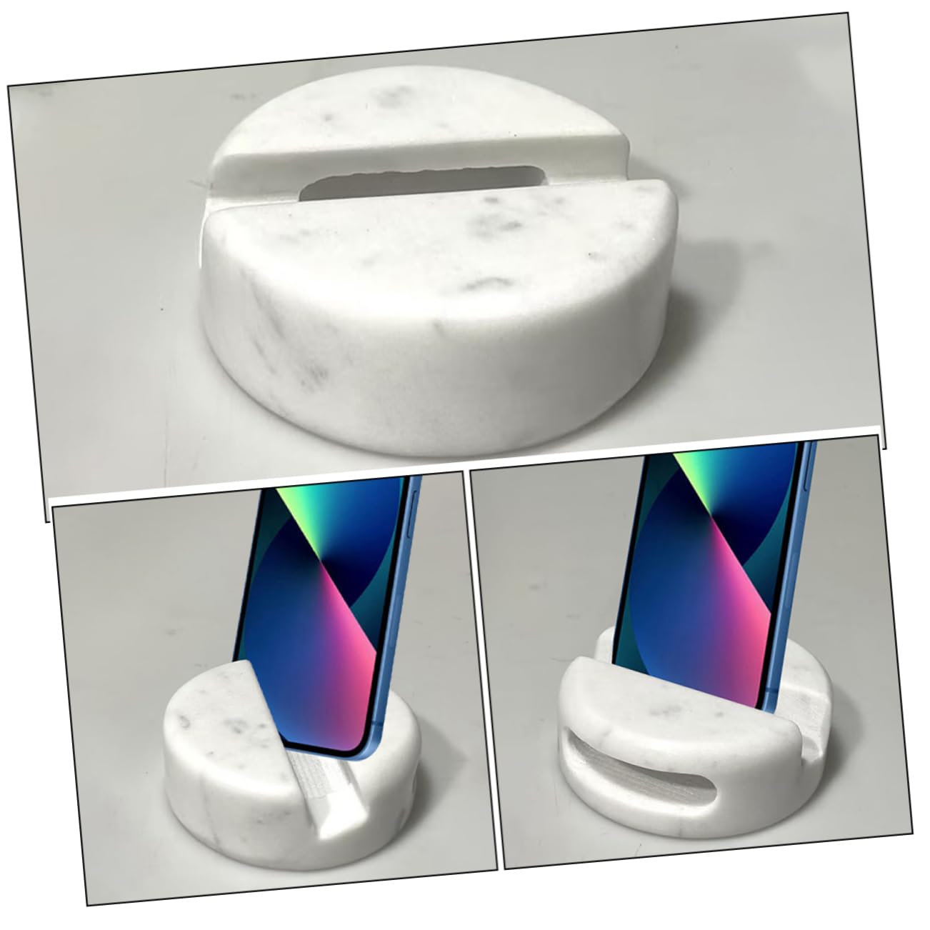 Supporto Telefono in Marmo per Scrivania, Portatile, Moderno | Base Solida, Design Semplice e Moderno, Struttura Robusta, Effetto Decorativo, Forma Compatta