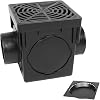 Storm Drain 9 Square Catch Lavatory Yard Drain Kit with Garbage Trap Black Grate, 9
