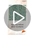 Image of Fabrilia Soft Velvet Printed Door Curtains for Living Room /Bedroom (7 Feet, Aqua Marine, Pack of 1 Piece)