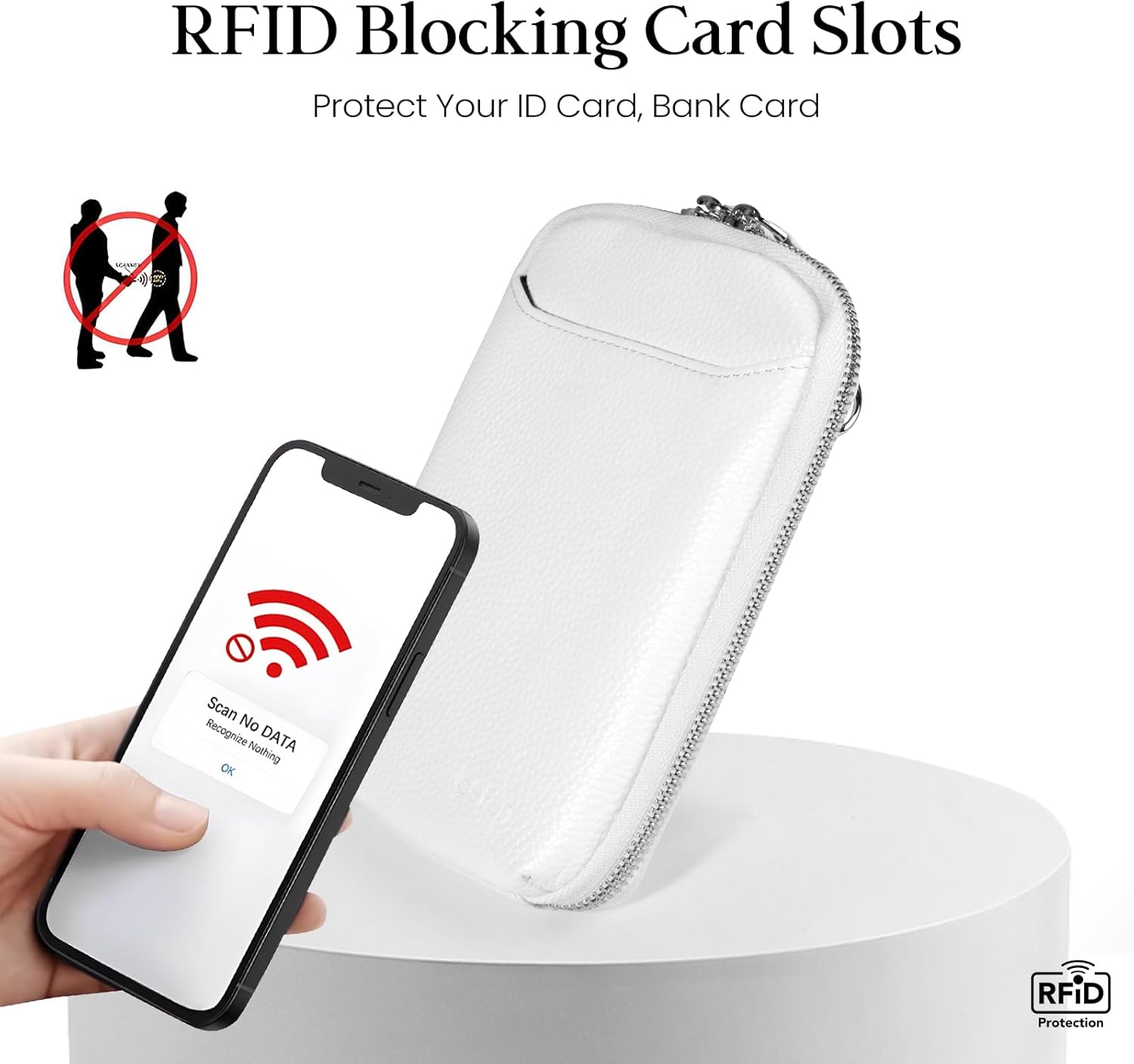 befen Genuine Leather Crossbody Cell Phone Purse for Women, Small Zip Around RFID Blocking Crossbody Wallet Bags - Image 3