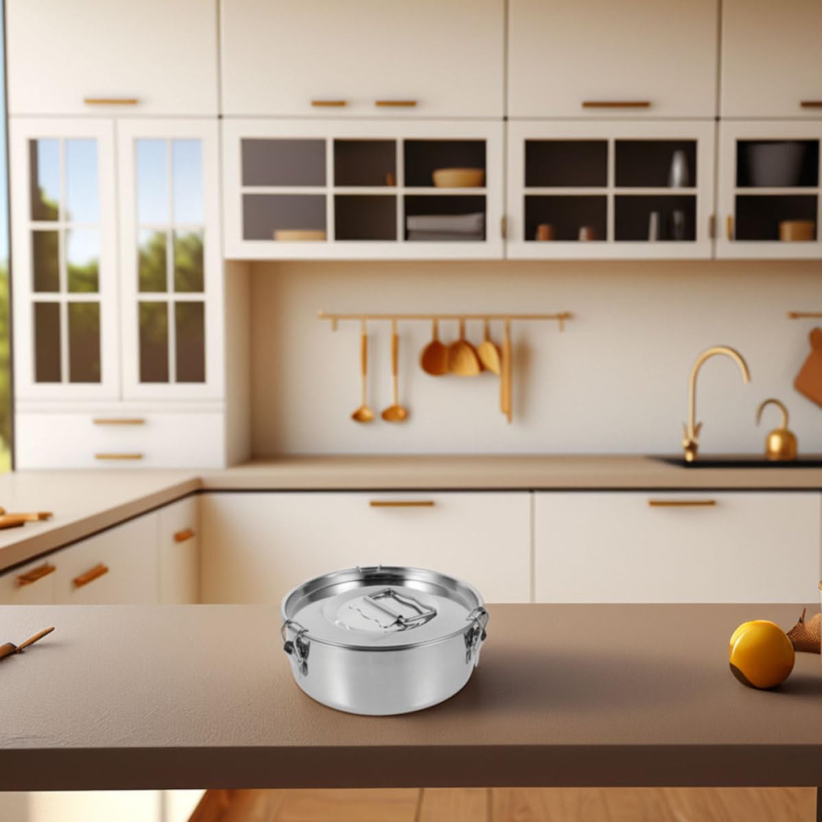 POPETPOP Flanera de Acero Inoxidable y Fácil de Limpiar Tapa, Molde para Flan con Calentamiento Uniforme Adecuado para Platos al Vapor y Repostería
