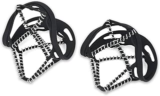 Tacos de Hielo para Zapatos y Botas con Resortes para Hombres y Mujeres, Nieve sin Deslizamiento Spikes Apretos de Montaña Calzado Montaña Trailes Tracción Tracción, Excelente Caminata Invierno,