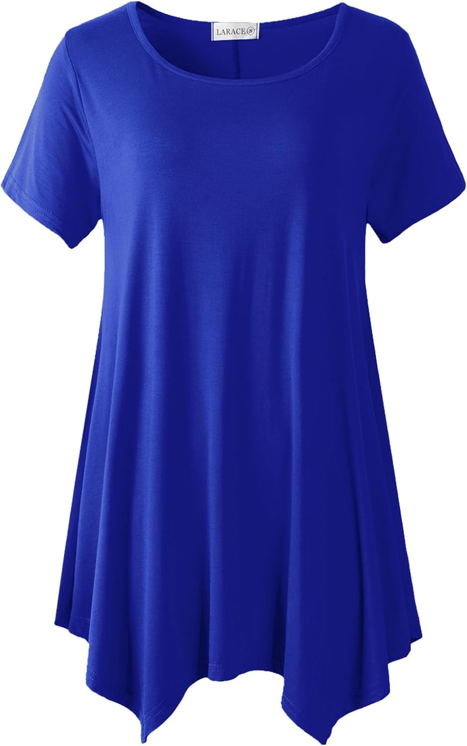 LARACE Short Sleeve Shirts for Womens Plus Size Tops Casual Summer Clothes Asymmetrical Tunic Blouses