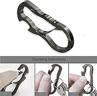 Vista 6 de Idakekiy Llavero con mosquetón doble, herramienta múltiple con llavero y abrebotellas para llaves