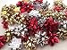 PEPPERLONELY Brand 50PC Mini Size Red Gold Silver 1 Inch Jewelry Box Metallic Christmas Mix Gift Wrap Bows