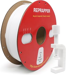 RepRapper Easy-to-Print PETG Filament for 3D Printer 1.75mm (+-0.03mm) 2.2lb (1kg), Stronger Toughness, Fit Most FDM Printers, White