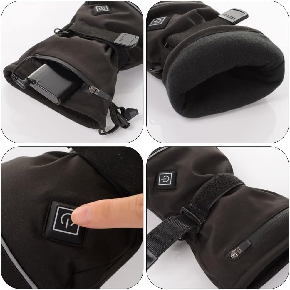 BESPORTBLE 1pair Heated Gloves for Warm Outdoor Gloves for Skiing Cycling Running Temperature Settings Versatile Heating