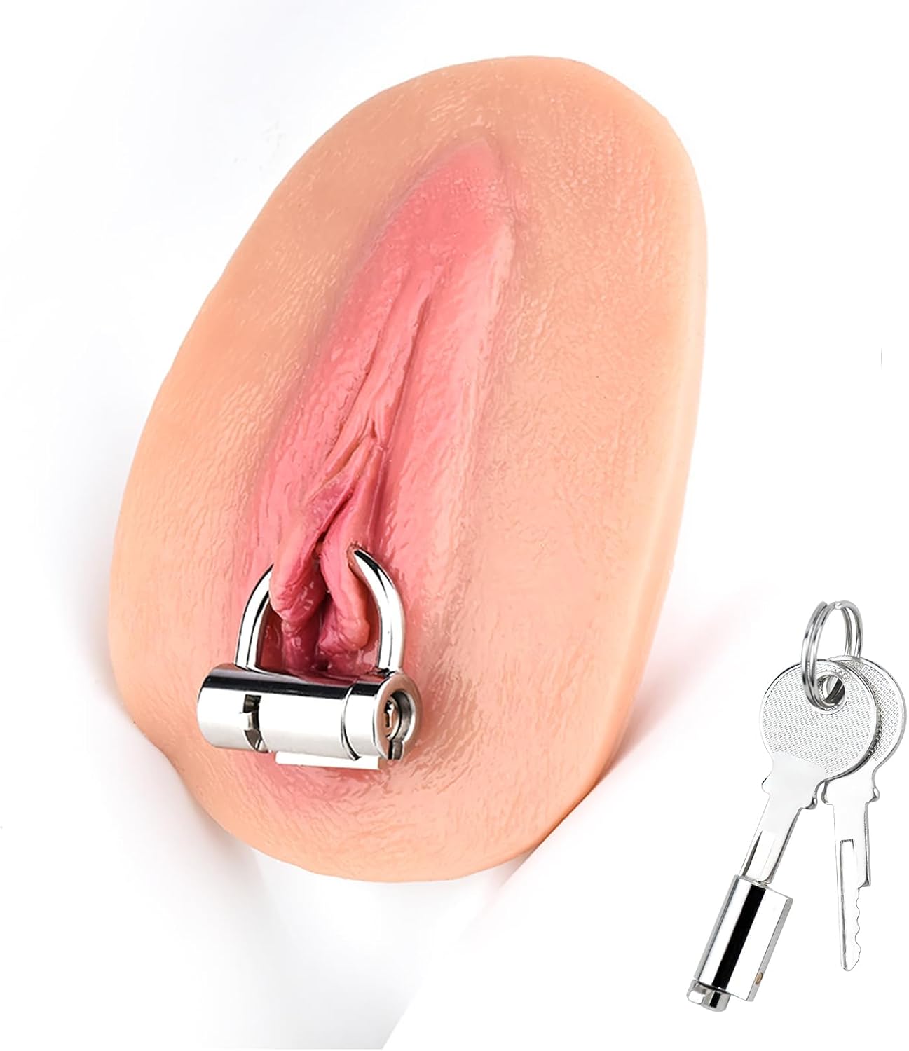 PA Piercing Chastity Device - Chastity Lock, Stainless Steel Cock Lock with 2 Keys, Glans & Pussy Piercing, Secure Discreet BDSM Bondage Gear & Accessories Sex Toy for Men Women (S)
