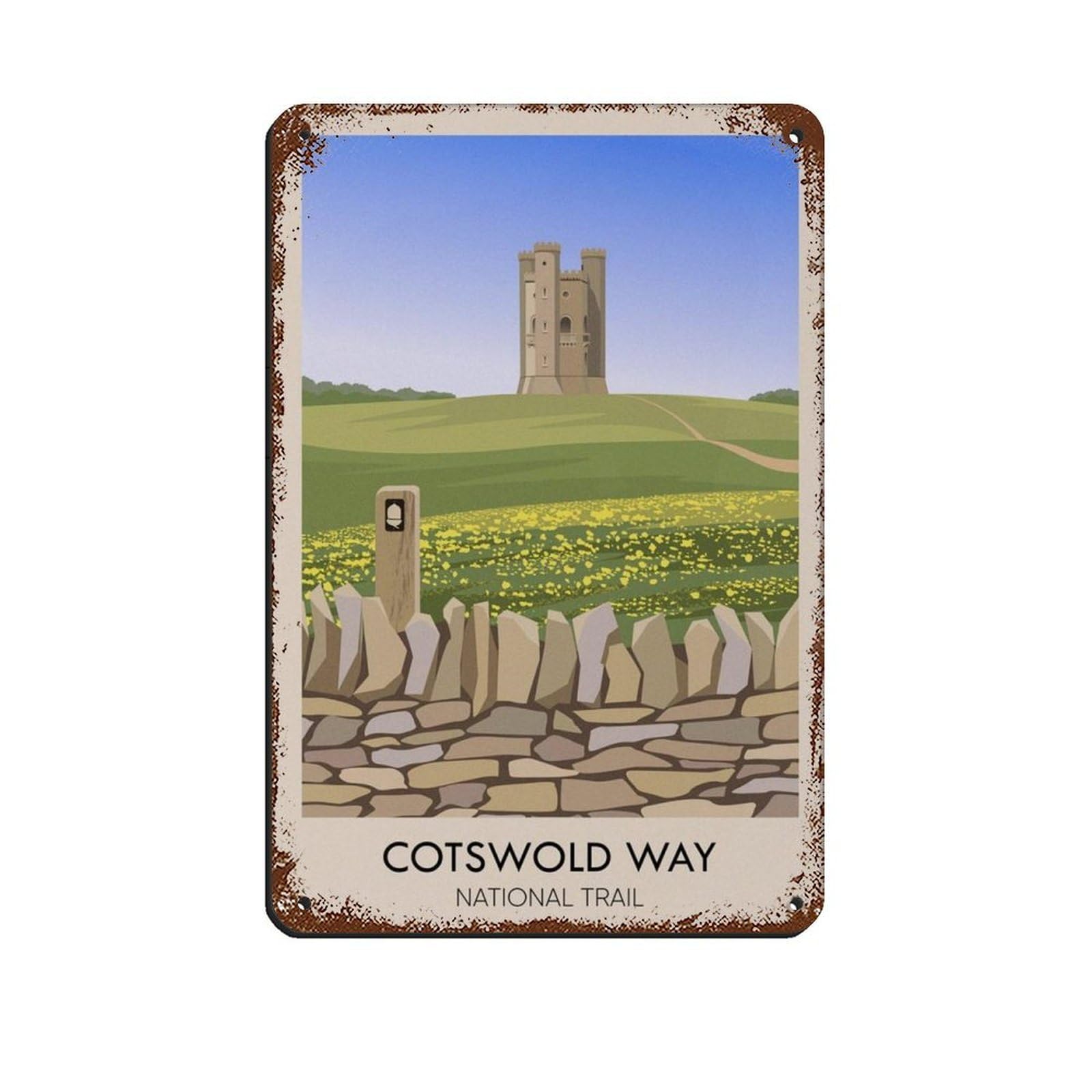 Lxwnze 20L X 30W Cm Cotswold Way National Trail Poster（2） Retro Poster Metal Tin Sign Chic Art Retro Iron Painting Bar People Cave Cafe Family Garage Poster Wall Decoration 8X12inch(20X30cm)