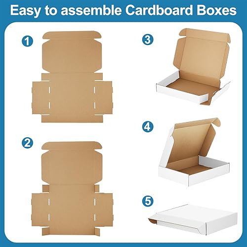 Miniatura 15 de Famagic Cajas de envío pequeñas – Paquete de 25 cajas de cartón corrugado marrón de 9 x 6 x 2 pulgadas para pequeñas empresas, cajas de correo