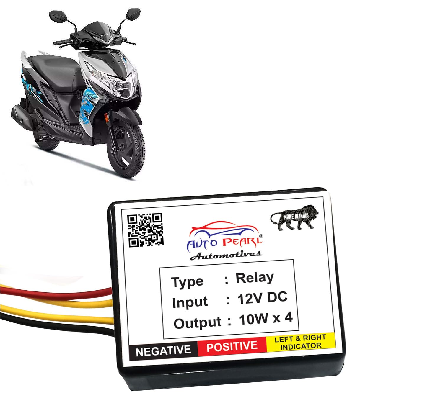 Auto Pearl Multimode Bike Hazard Flasher, Waterproof Front, Rear Flasher Relay for LED/Bulb Indicators Highway Flasher Compatible with Dio