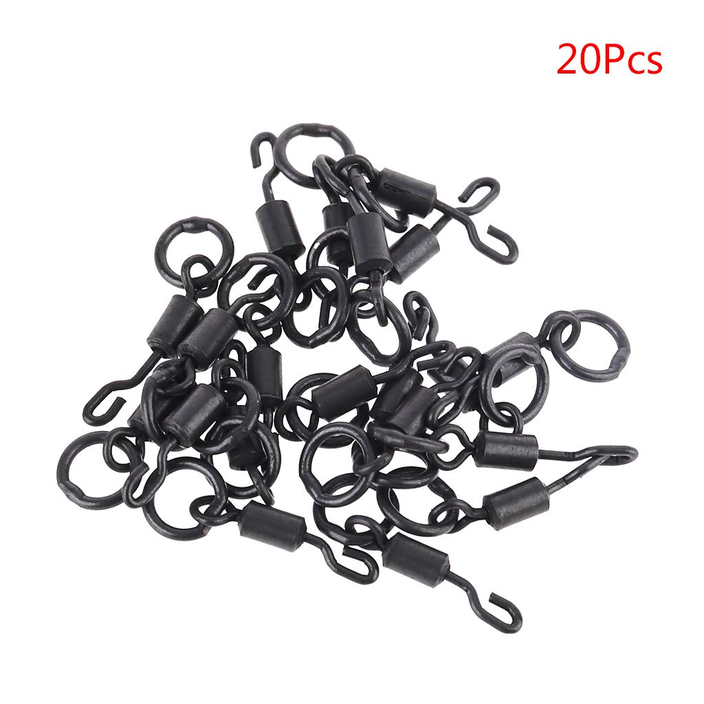 FEIlei Quick Change Ring Swivels Hook Rig Micro Link Tackle Ring Carp Fishing Accessory, Bionic Swimming Lure, Black