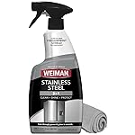 Weiman Stainless Steel Cleaner and Polish - Protects Appliances from Fingerprints and Leaves a Streak-Free Shine for Refrigerator, Dishwasher, Oven & Grill, Cleaning Supplies, Microfiber Cloth