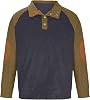 ONLYSTORY Sudadera de Pana para Hombre, Manga Larga, Cuello Alto, Cierre de Botón 1/4, Suéter Polo de Otoño 6