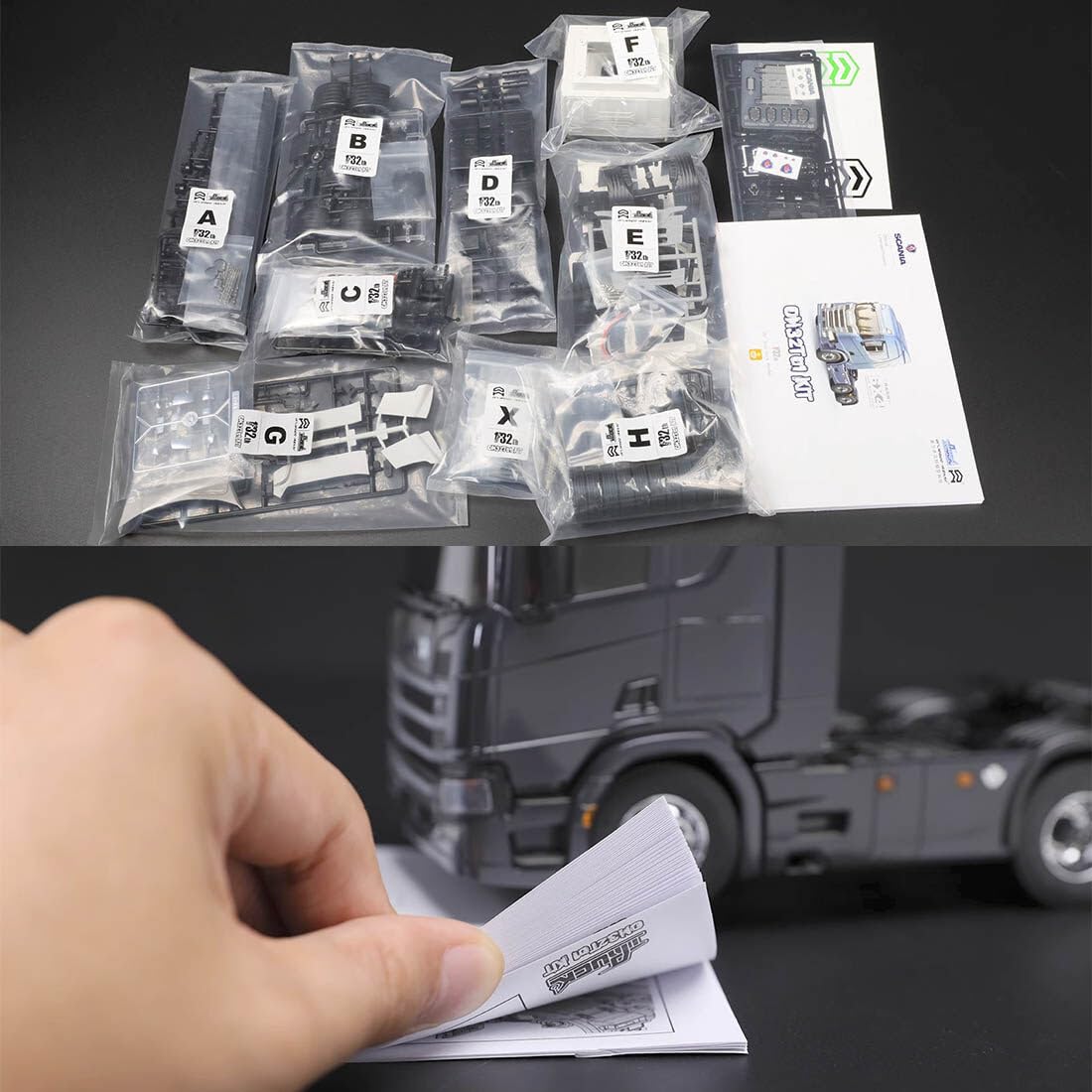 OH32T01 1/32 6x6 Rc Truck, 2.4G RTR RC Rock Crawler Off-Road Truck Hobby Model (RTR Kit Version/Bianco)