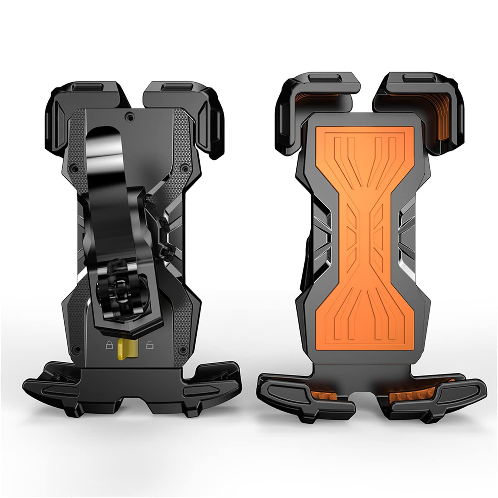 JEYISON Bike Cell Phone Holder, Motorcycle Cell Phone Holder, Motorcycle Handlebar Cell Phone Clip, for 4.6" - 6.9" Cell Phones.15 Seconds Quick Installation Easy Self Locking and Release,Orange